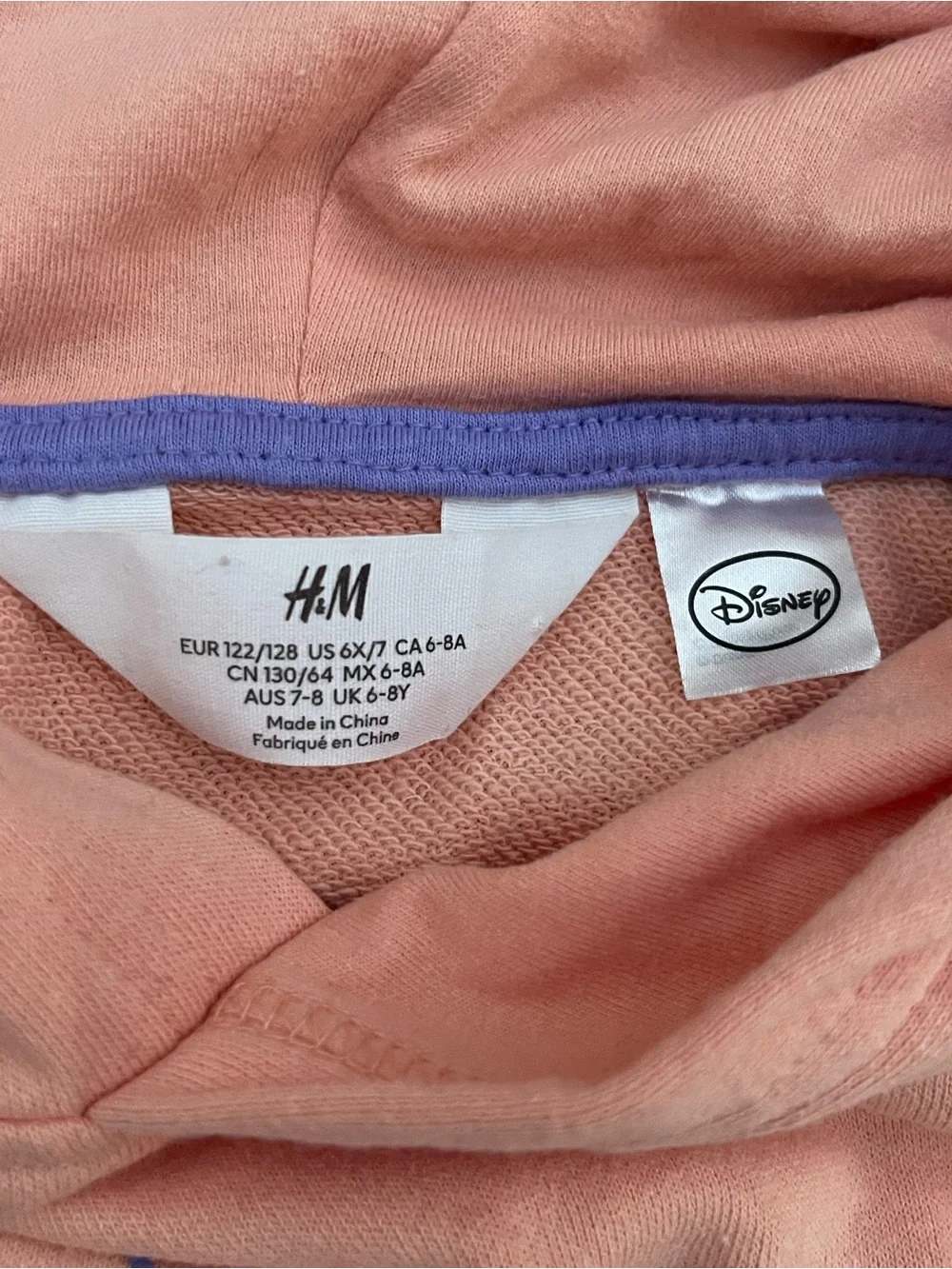 H&M Disney Pink Minnie Mouse & Daisy Hooded Sleeveless Top size 6-8y